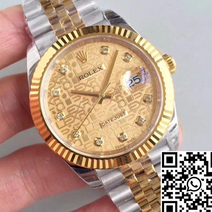 Gold Diamond-studded 41MM Dial Factory Datejust Rolex 126333-0003 EW Textured 0409